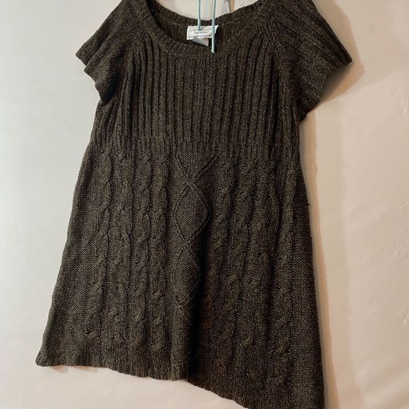 united states sweaters Sweaters - UNITED STATES SWEATERS Brown Cable Knit Sweater Vest Crew neck Cap sleeves L